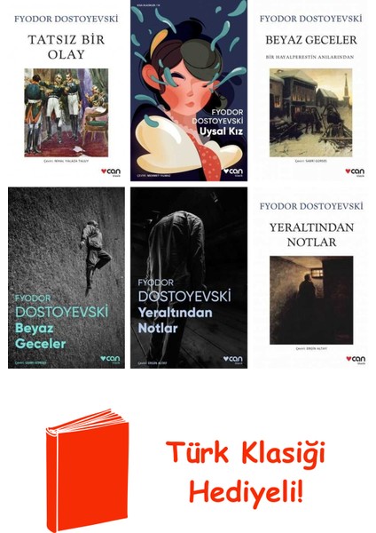 Fyodor Dostoyevski 6 Kitap Seti + Türk Klasiği Hediye