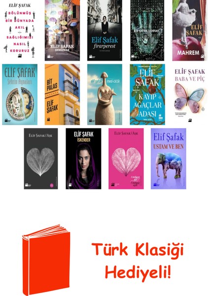 Elif Şafak 14 Kitap Seti + Türk Klasiği Hediye