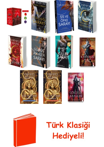 Sarah J. Maas 11 Kitap Seti + Türk Klasiği Hediye