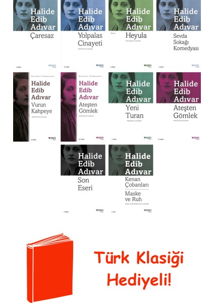 Halide Edib Adıvar 10 Kitap Seti + Türk Klasiği Hediye