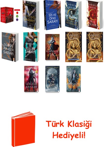 Sarah J. Maas 13 Kitap Seti + Türk Klasiği Hediye