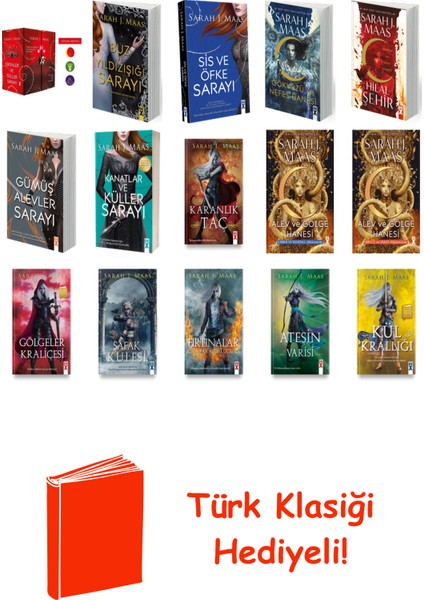 Sarah J. Maas 15 Kitap Seti + Türk Klasiği Hediye