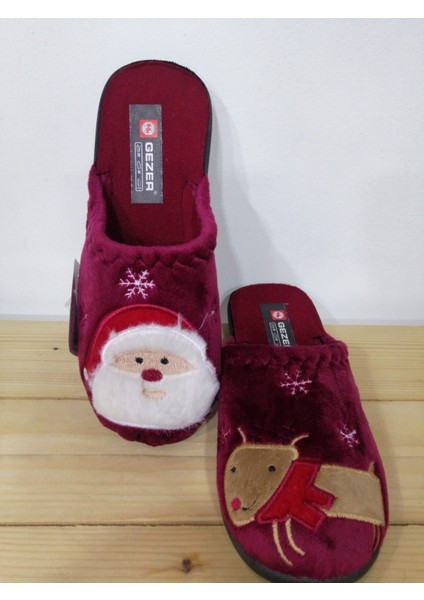 Yeni Sezon Kışlık Rahat Taban Noel Baba Figürlü Kadın Ev Terliği