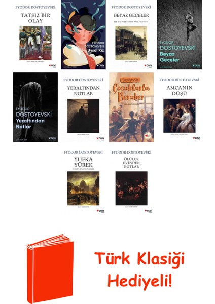 Fyodor Dostoyevski 10 Kitap Seti + Türk Klasiği Hediye