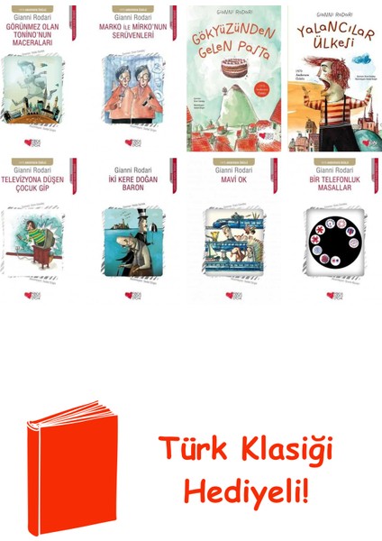 Gianni Rodari 8 Kitap Seti + Türk Klasiği Hediye