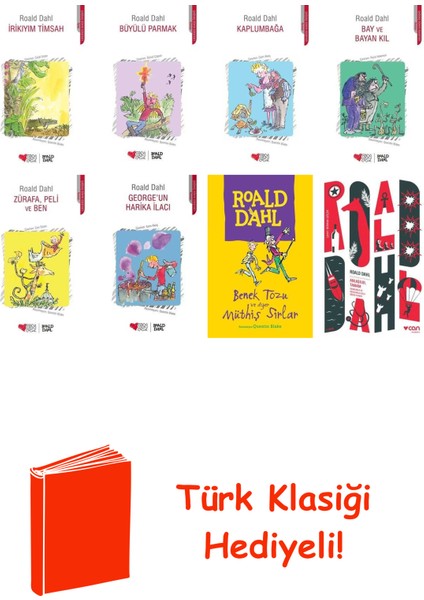 Roald Dahl 8 Kitap Seti + Türk Klasiği Hediye