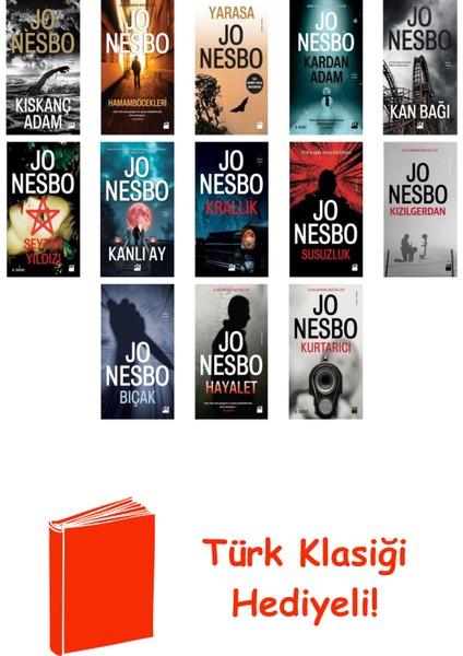 Jo Nesbo 13 Kitap Seti + Türk Klasiği Hediye