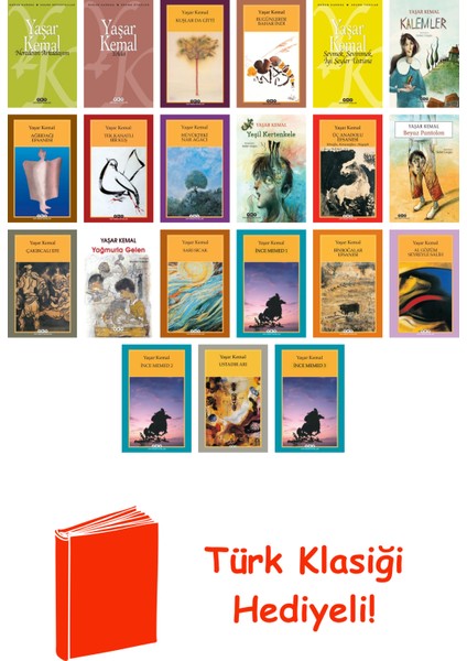 Yaşar Kemal 21 Kitap Seti + Türk Klasiği Hediye