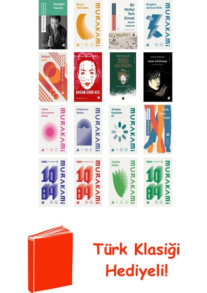 Haruki Murakami 16 Kitap Seti + Türk Klasiği Hediye