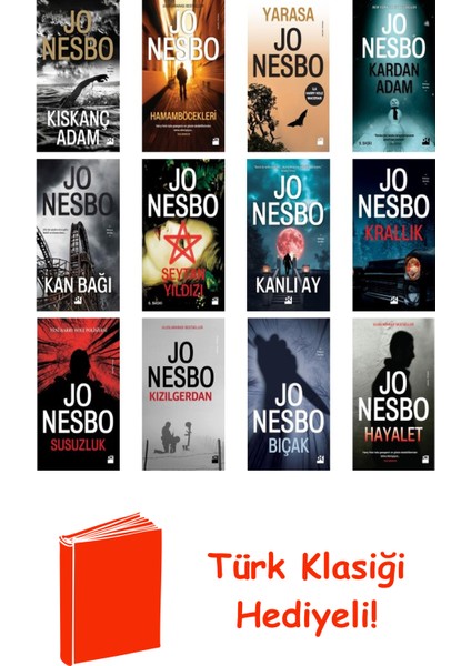 Jo Nesbo 12 Kitap Seti + Türk Klasiği Hediye