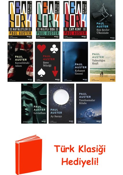 Paul Auster 11 Kitap Seti + Türk Klasiği Hediye