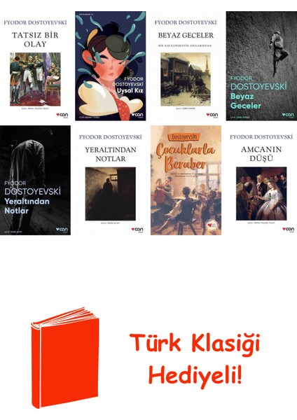 Fyodor Dostoyevski 8 Kitap Seti + Türk Klasiği Hediye
