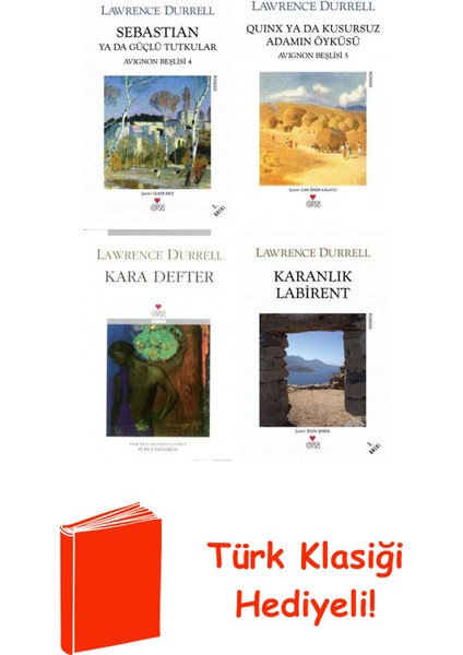 Lawrence Durrell 4 Kitap Seti + Türk Klasiği Hediye