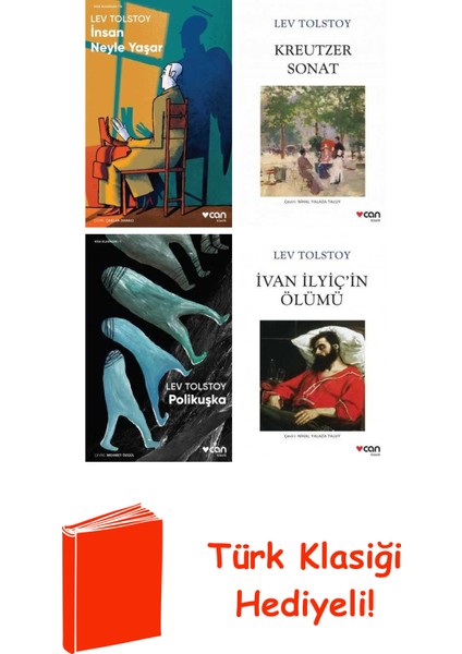 Lev Tolstoy 4 Kitap Seti + Türk Klasiği Hediye