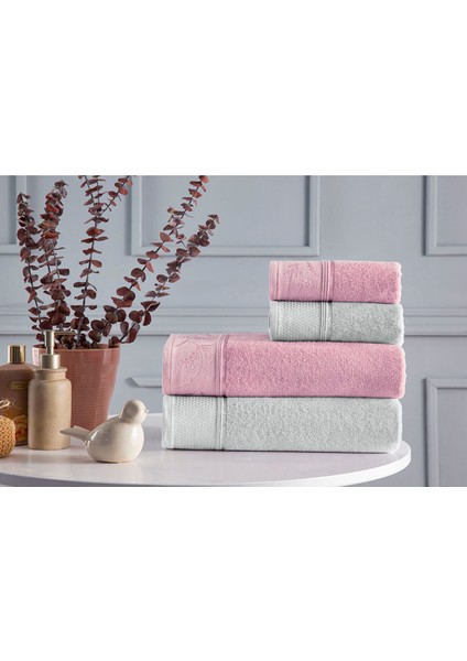 Ditsy Havlu Seti Pembe-Gri modelleri