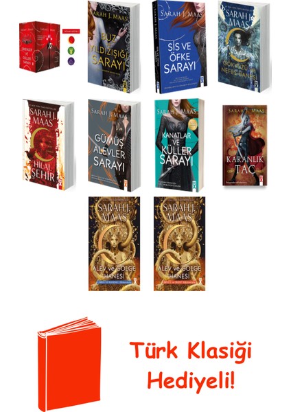 Sarah J. Maas 10 Kitap Seti + Türk Klasiği Hediye