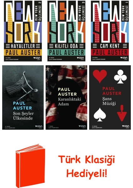 Paul Auster 6 Kitap Seti + Türk Klasiği Hediye