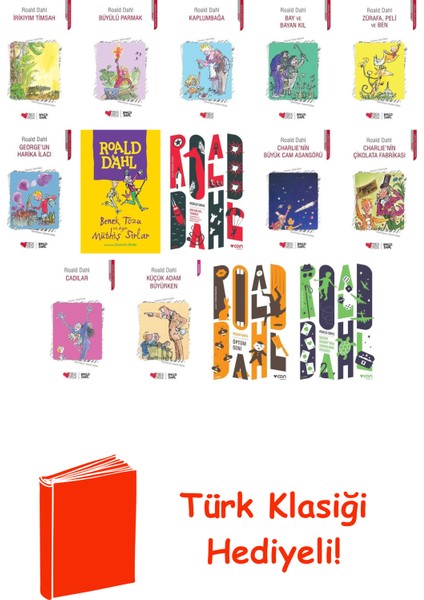 Roald Dahl 14 Kitap Seti + Türk Klasiği Hediye