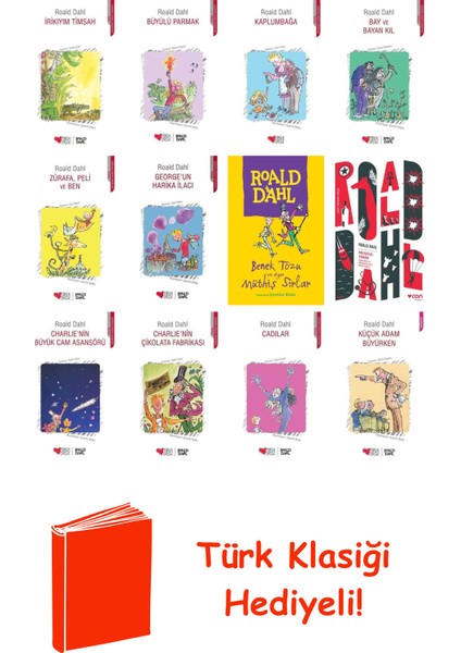 Roald Dahl 12 Kitap Seti + Türk Klasiği Hediye