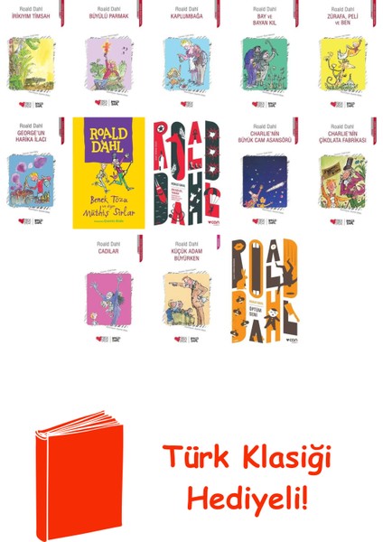 Roald Dahl 13 Kitap Seti + Türk Klasiği Hediye