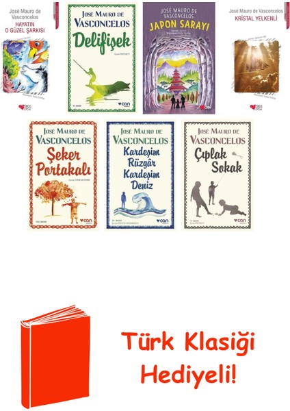 José Mauro De Vasconcelos 7 Kitap Seti + Türk Klasiği Hediye