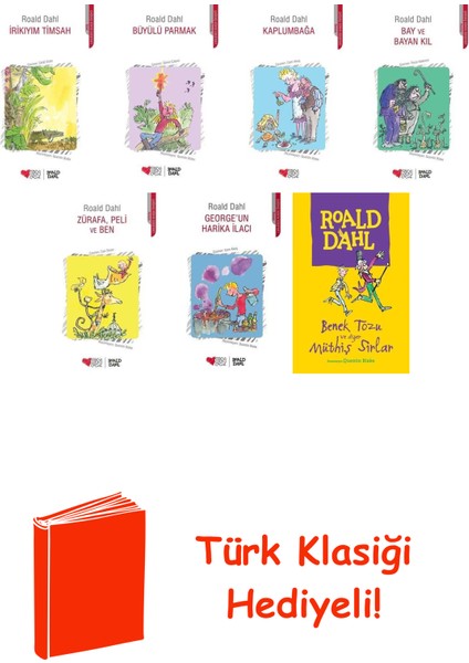 Roald Dahl 7 Kitap Seti + Türk Klasiği Hediye