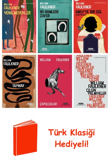 William Faulkner 6 Kitap Seti + Türk Klasiği Hediye