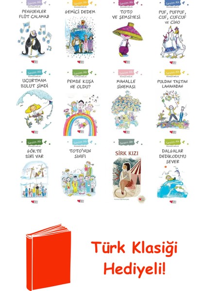 Sevim Ak 12 Kitap Seti + Türk Klasiği Hediye