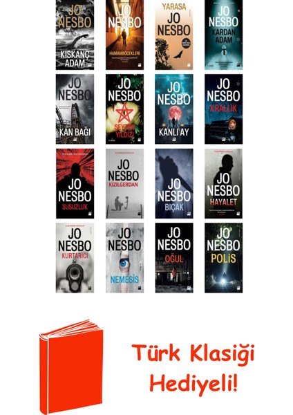 Jo Nesbo 16 Kitap Seti + Türk Klasiği Hediye