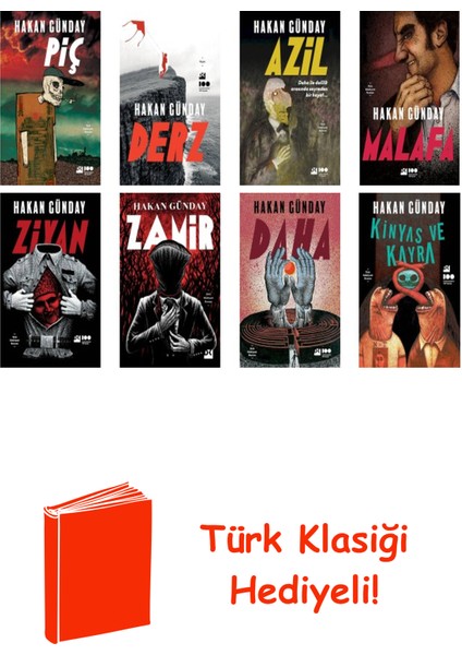 Hakan Günday 8 Kitap Seti + Türk Klasiği Hediye