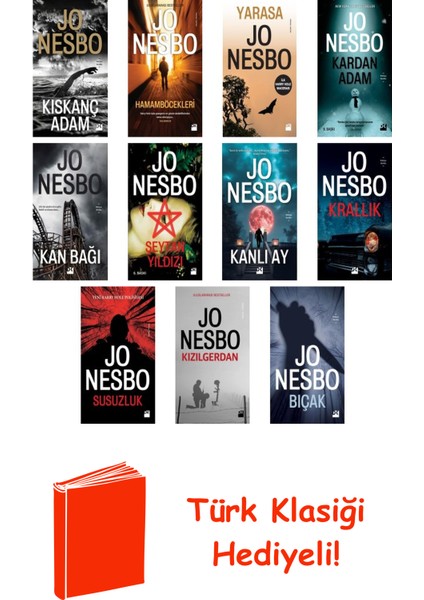 Jo Nesbo 11 Kitap Seti + Türk Klasiği Hediye