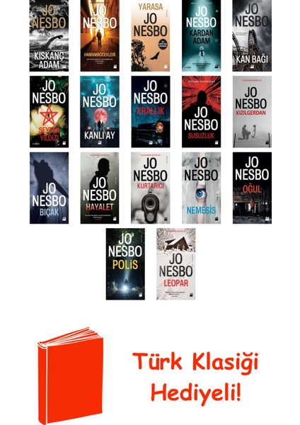 Jo Nesbo 17 Kitap Seti + Türk Klasiği Hediye