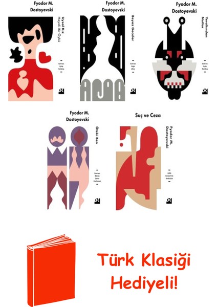 Fyodor M. Dostoyevski 5 Kitap Seti + Türk Klasiği Hediye