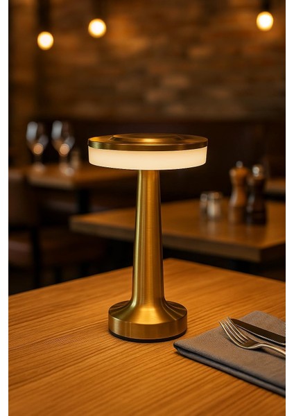 Dekoratif Metal Gold Kablosuz Masa Gece Lambası Dekoratif LED