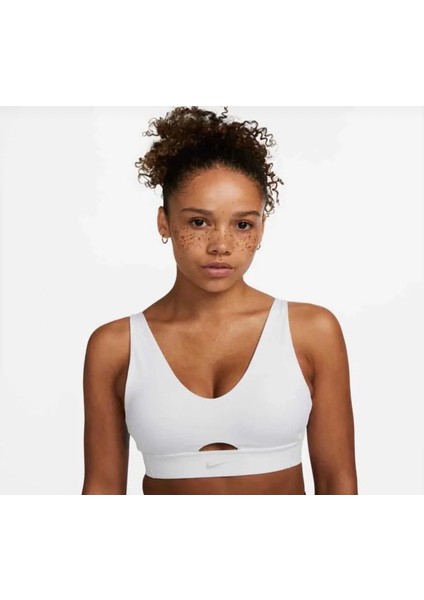Dri-Fit Indy Plunge Cutout Bra Beyaz Kadın Sporcu Sütyeni