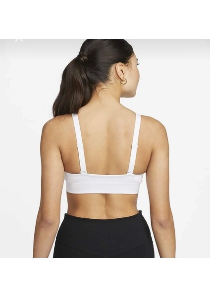 Dri-Fit Indy Plunge Cutout Bra Beyaz Kadın Sporcu Sütyeni