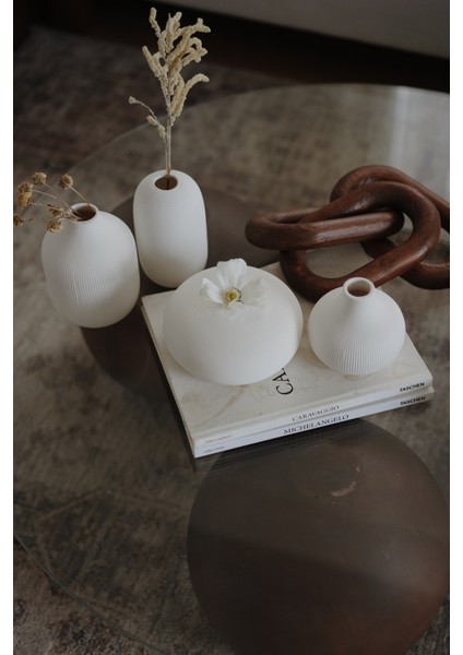 4'lü Seramik Dekoratif Vazo Seti