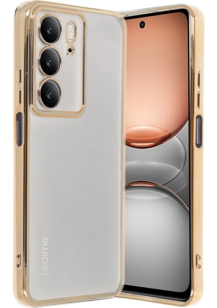 Realme C75 4g Kılıf Lensli Silikon - GOLD-(5796)