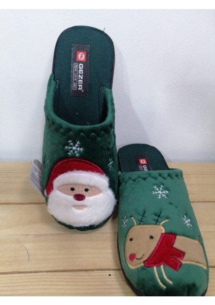 Yeni Sezon Kışlık Rahat Taban Noel Baba Figürlü Kadın Ev Terliği