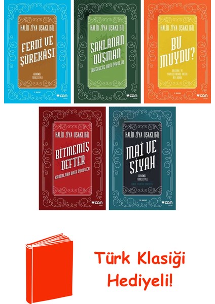 Halid Ziya Uşaklıgil 5 Kitap Seti + Türk Klasiği Hediye