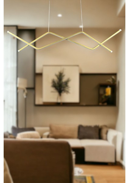 Utku Modern Tasarım Eskitme Renk Yemek Masası Üstü - Mutfak - Salon Beyaz LED 2 Li Avize