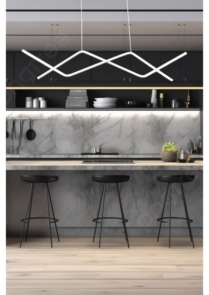 Utku Modern Tasarım Beyaz Renk Yemek Masası Üstü - Mutfak - Salon Beyaz LED 2 Li Avize modelleri