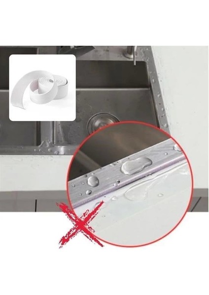 6 Lı Su Sızdırmaz Banyo Mutfak Lavabo Küvet Izolasyon Şerit Bant Pratik Ürün ( Lisinya ) fırsatları