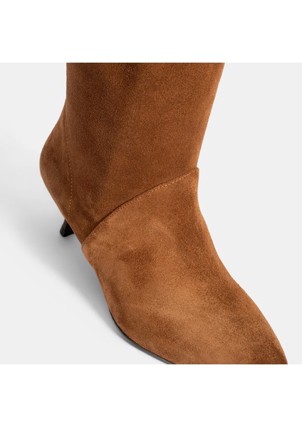 Kadın Taba Süet Deri Çizme