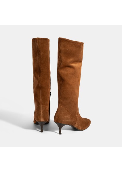 Kadın Taba Süet Deri Çizme
