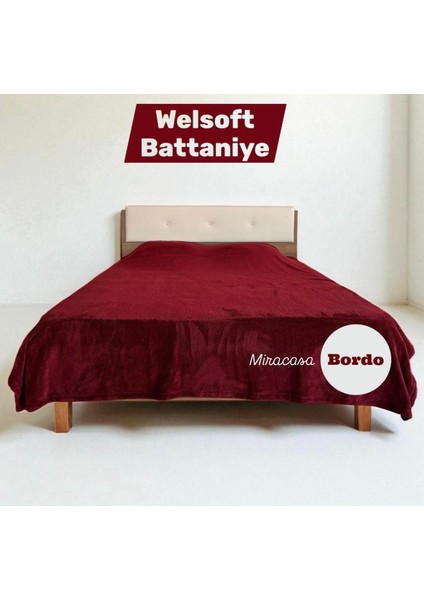 Welsoft Çift Kişilik Düz Renk Peluş Battaniye