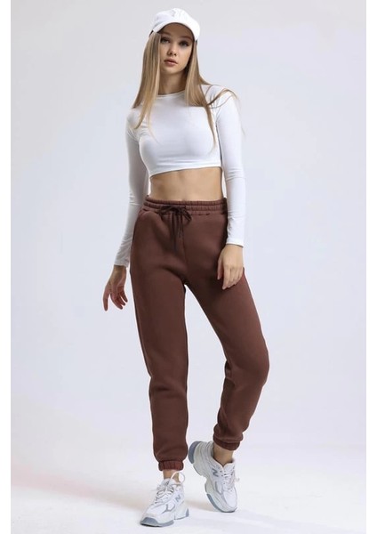 3 Iplik Şardonlu Paça Lastikli Eşofman Kahve IS001 fiyatları