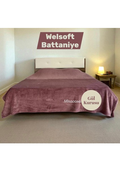 Welsoft Çift Kişilik Düz Renk Peluş Battaniye