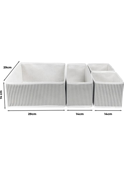 Alas (3 Set) 4'lü Çok Amaçlı Dolap Içi ve Çekmece Içi Düzenleyici Organizer Kutu Seti