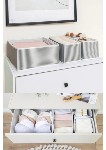 Alas (3 Set) 4'lü Çok Amaçlı Dolap Içi ve Çekmece Içi Düzenleyici Organizer Kutu Seti